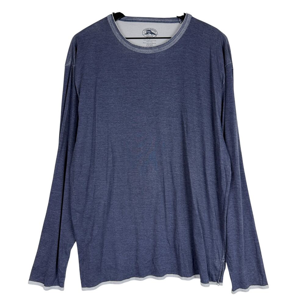 Tommy Bahama Mens Pima Cotton Crew Neck Long Sleeve T-Shirt Blue - L